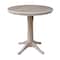 International Concepts Round 36 in Rd Top Pedestal Table, 12 in Leaf, 34.9 inH, Adjust Ht, Washed Gray Taupe, 36 W, 48 L, Wood K09-36RXT-27B-6B - alternate 1